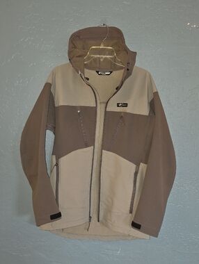 Men's Two-Tone Grey Hunting Hiking Performance Softshell Jacket with Hood